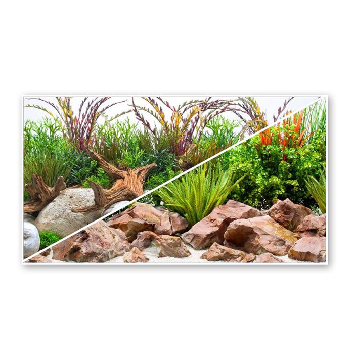 Amtra - Sfondo doppio River al metro per acquario H 45cm