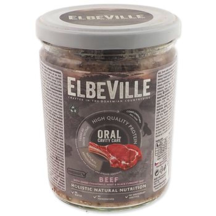Elbeville Umido cane artigianale Manzo con camomilla, menta e foglie di ribes 440ml