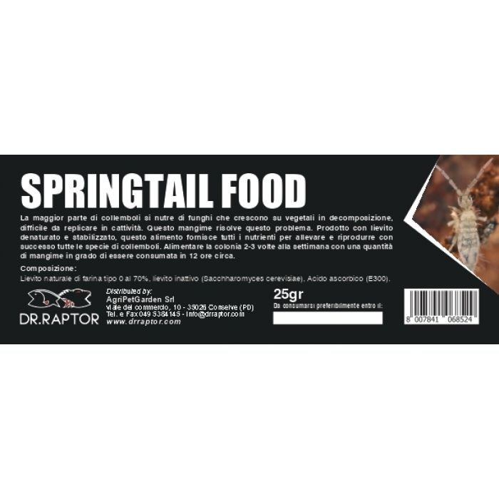 Dr.Raptor Springtail Food 25gr - Cibo Per Collemboli