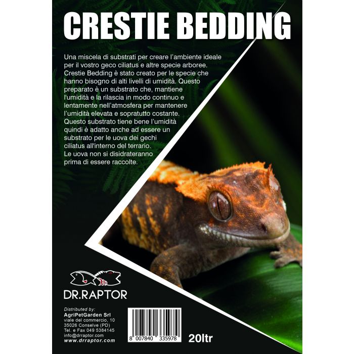 Dr.Raptor Crestie Bedding 20 Litri - Substrato Per Gechi Ciliatus