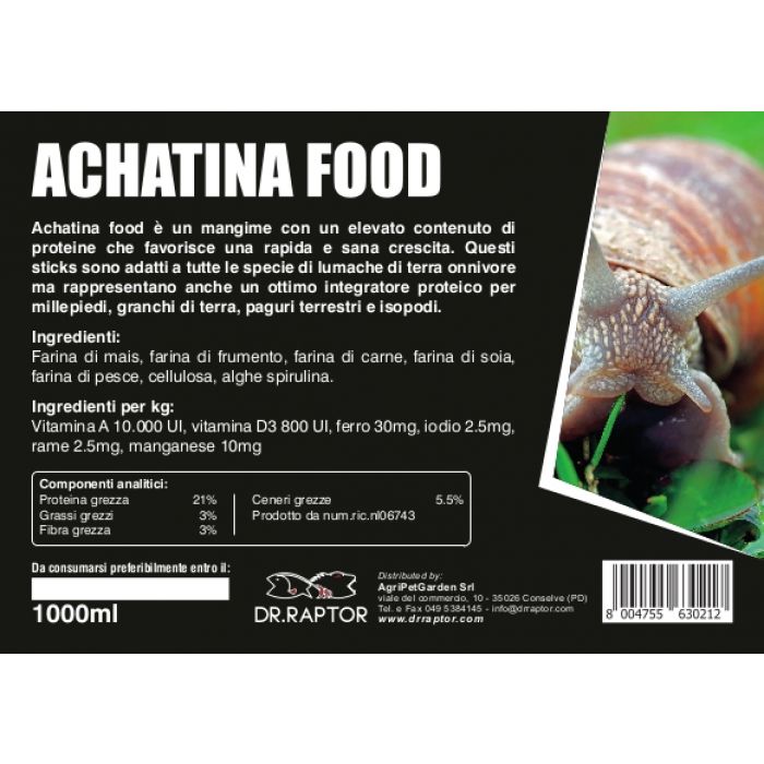 Dr.Raptor Achatina Food 1000ml - Mangime per Achatina