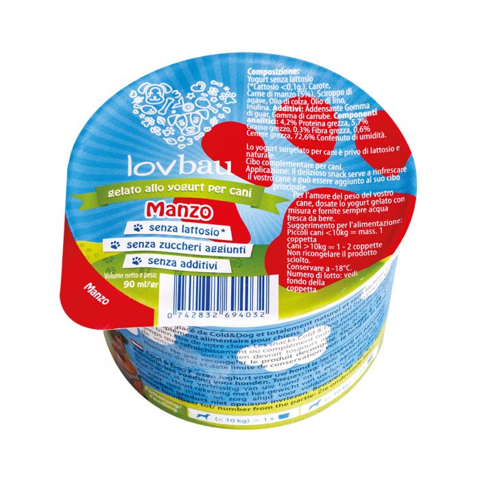 Lovbau Gelato allo Yogurt per Cani - Gusto Manzo e Carota 90gr
