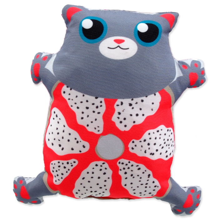 Gioco Peluche per gatti con erba gatta 14cm Fluo