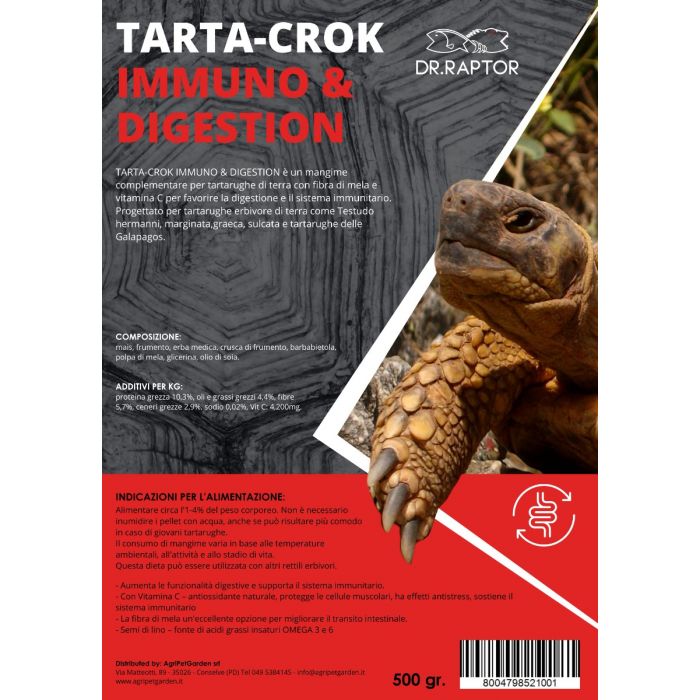 Dr.Raptor Tarta-Crok Immuno & Digestion - Mangime complementare per tartarughe di Terra