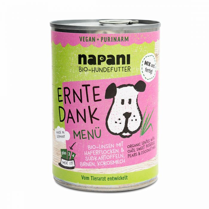 Napani Menu per cani vegano con Avena e Lenticchie