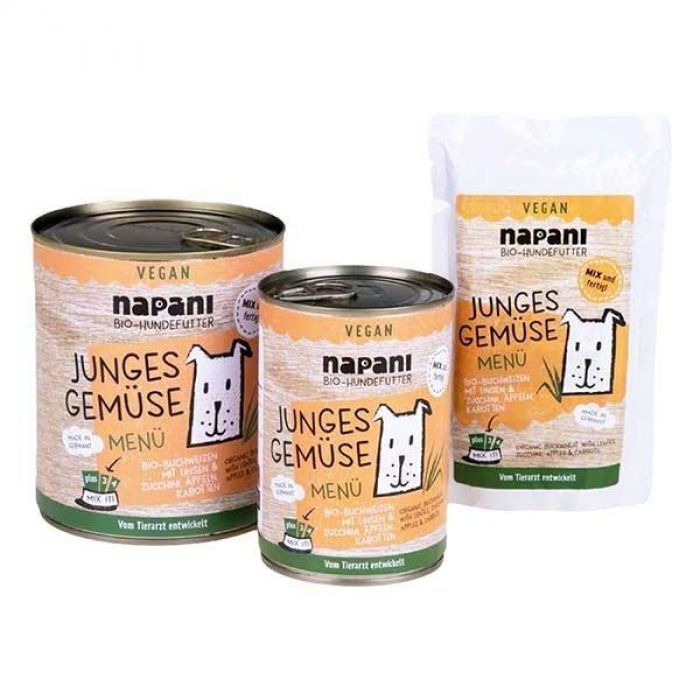 Napani Menu per cani vegano con Grano Saraceno e Lenticchie