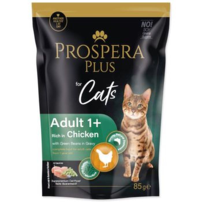Prospera Plus Adult 1+ umido per gatti - Pollo e fagiolini 85gr
