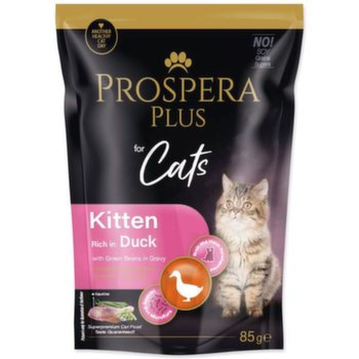 Prospera Plus cibo umido per gattini - Anatra e fagiolini 85gr