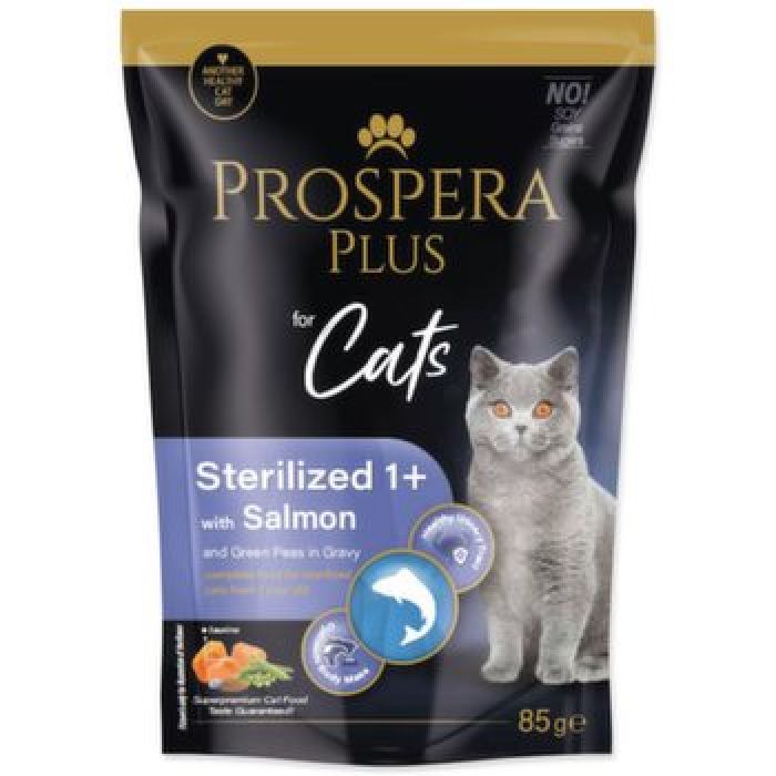 Prospera Plus umido per gatti Sterilizzati 1+ - Salmone e piselli 85gr