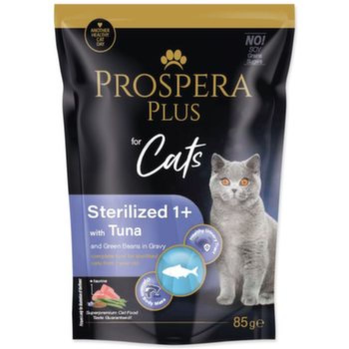 Prospera Plus umido per gatti Sterilizzati 1+ - Tonno e fagiolini 85gr