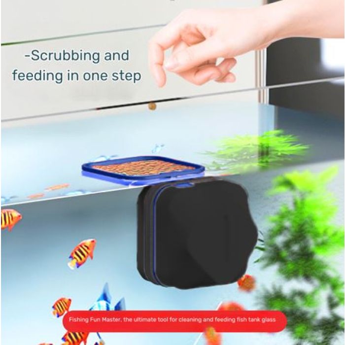 Pulitore Magnetico Galleggiante per Acquario 2in1 – Pulizia Vetri e Alimentazione
