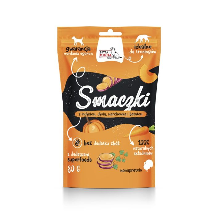 Syta Micha - Snack per cani con Tacchino, zucca, carota e patata dolce 80g