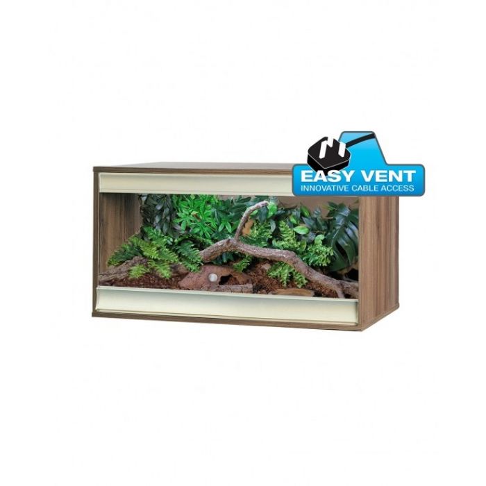 Vivexotic Repti-Home 86x38x42cm - Terrario Elegante in Legno Colore Noce