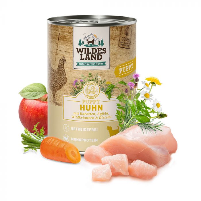 WILDES LAND CLASSIC PUPPY - Pollo con carote, mele ed erbe selvatiche 400gr