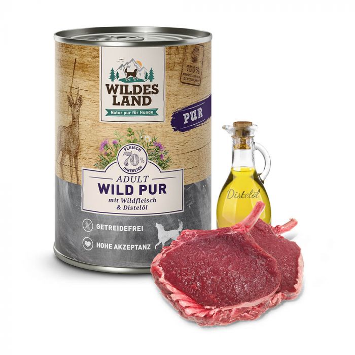 WILDES LAND PUR ADULT - Puro cervo con olio di cartamo 400gr