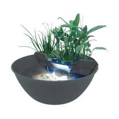 Laghetto Mini Pond con fontana e luci a LED Grigio per giardino 30litri