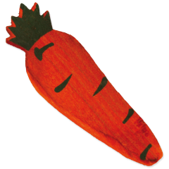 Legno a forma di carota per roditori 27cm