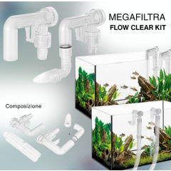 Sicce Mega Filtra Flow Clear Kit trasparente in plastica IN e OUT