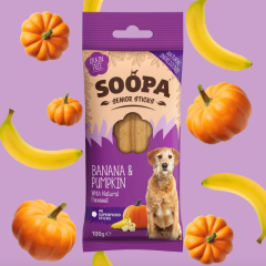 Soopa - Cani Anziani Banana e Zucca Dental Sticks