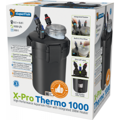 X Pro Thermo - Filtro Biologico Esterno per Acquari con Riscaldatore e Prefiltro Integrati - SuperFish