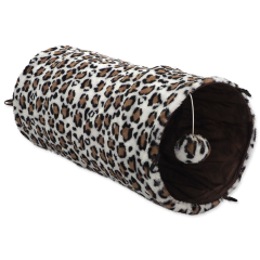Tunnel gioco per gatti morbido leopardato 50x24cm