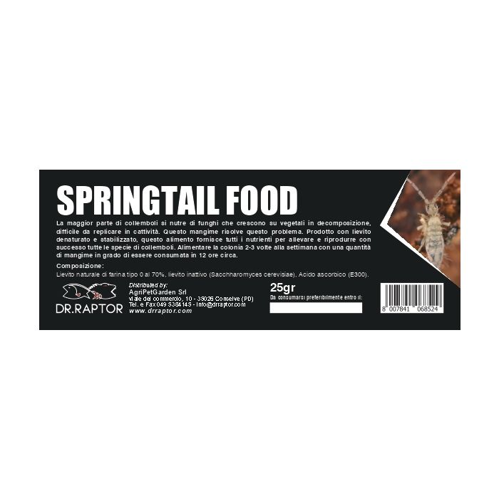 Dr.Raptor Springtail Food 25gr - Cibo Per Collemboli