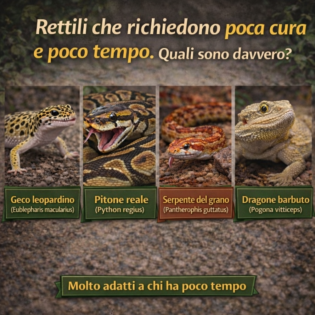 Rettili facili: quali richiedono poca cura e poco tempo